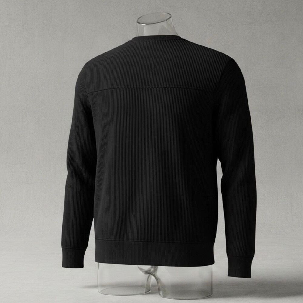 Adriano Goldschmied AG Men’s Black Ribbed Sweatshirt Size M Luxury Knit New - Picture 5 of 8
